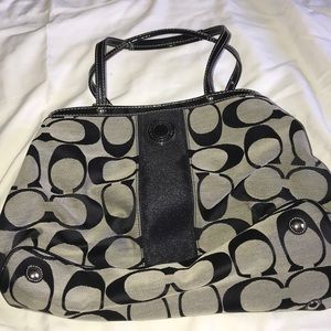 Coach Signature Carryall Satchel with kiss lock